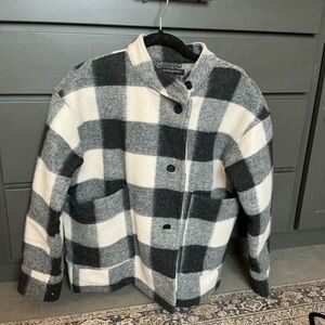 Banana Republic Monochrome Checkered Coat